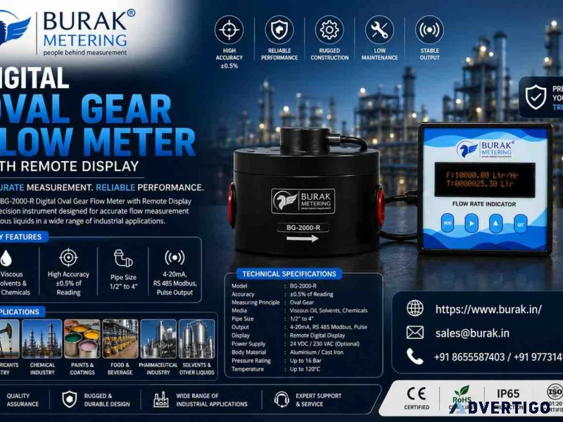 Digital oval gear flow meter