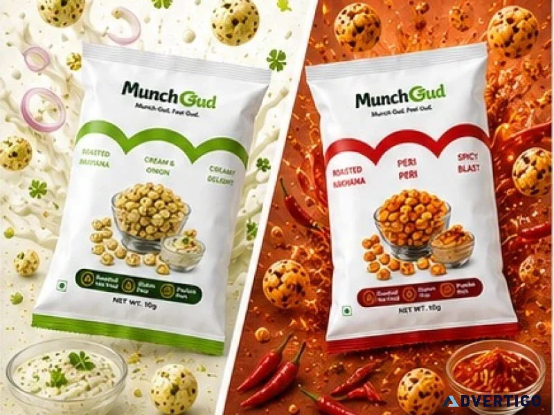 Roasted peri peri cream onion makhana combo pack 10 x 10g