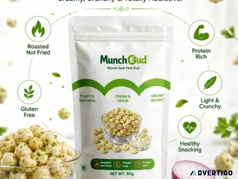 Cream onion roasted makhana healthy fox nuts munchgud