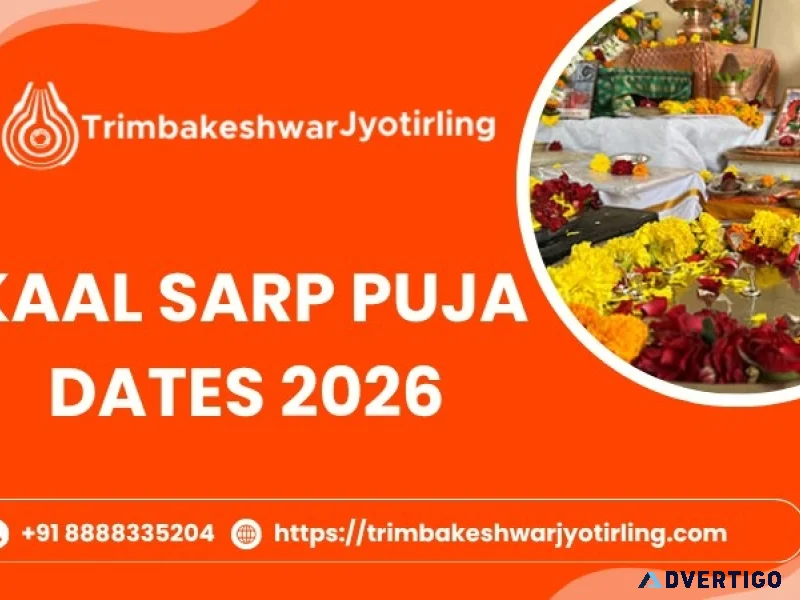 Trimbakeshwar kaal sarp puja timings dates 2026 and complete vi