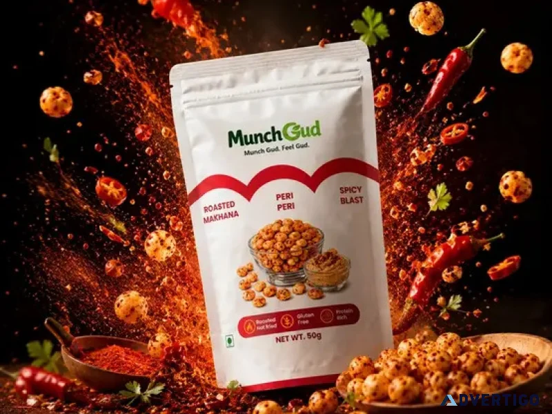 Roasted peri peri makhana healthy fox nuts snack munchgud