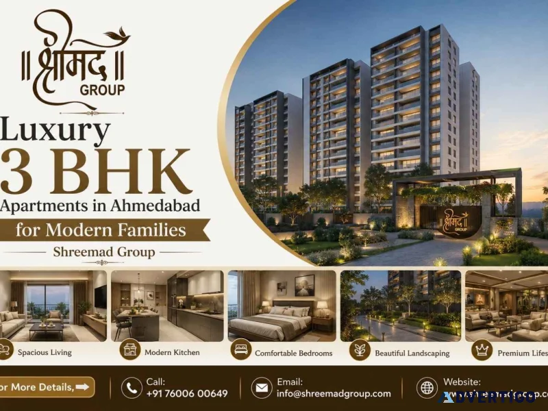 Luxury 3 bhk apartments in ahmedabad for modern families shree