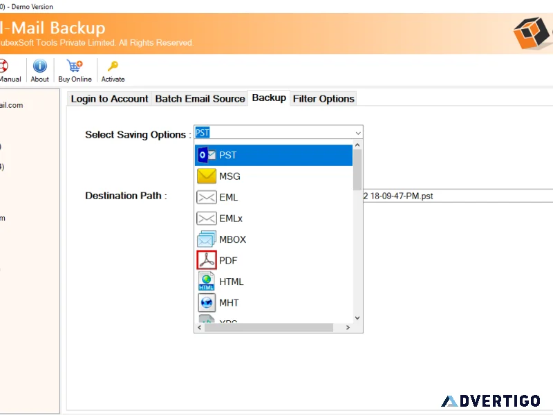 Cubexsoft yahoo mail backup tool
