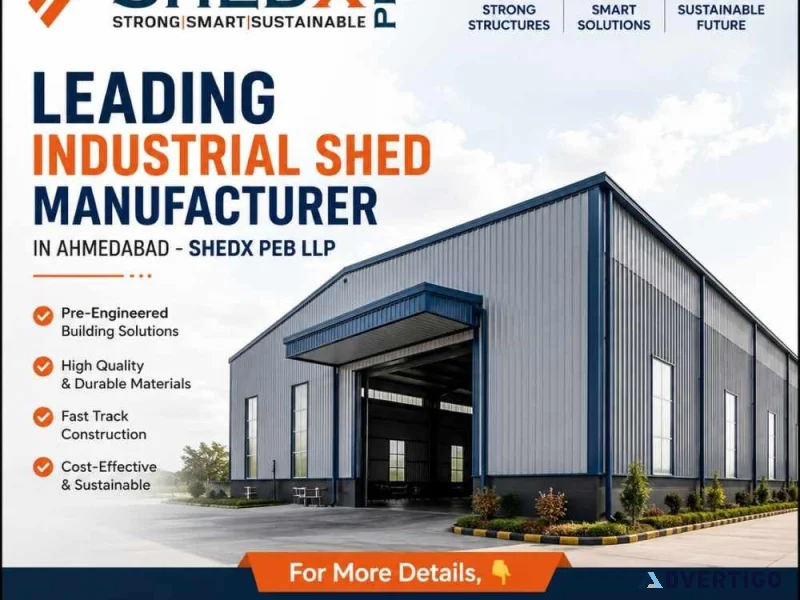 Leading industrial shed manufacturer in ahmedabad shedx peb ll