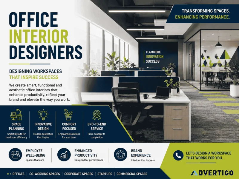 Professional office interior designers for modern workspaces