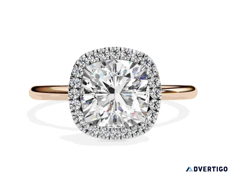 Lab diamond halo rings for women best price