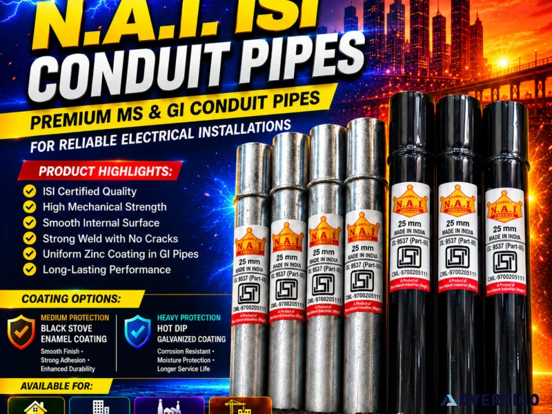 Buy gi ms conduit pipes in bulk nai isi certified