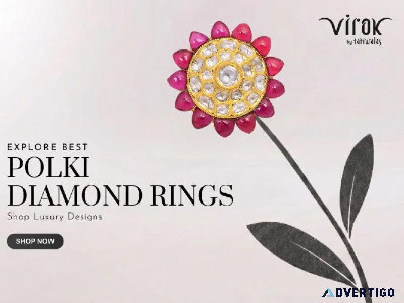 Explore best polki diamond rings shop luxury designs