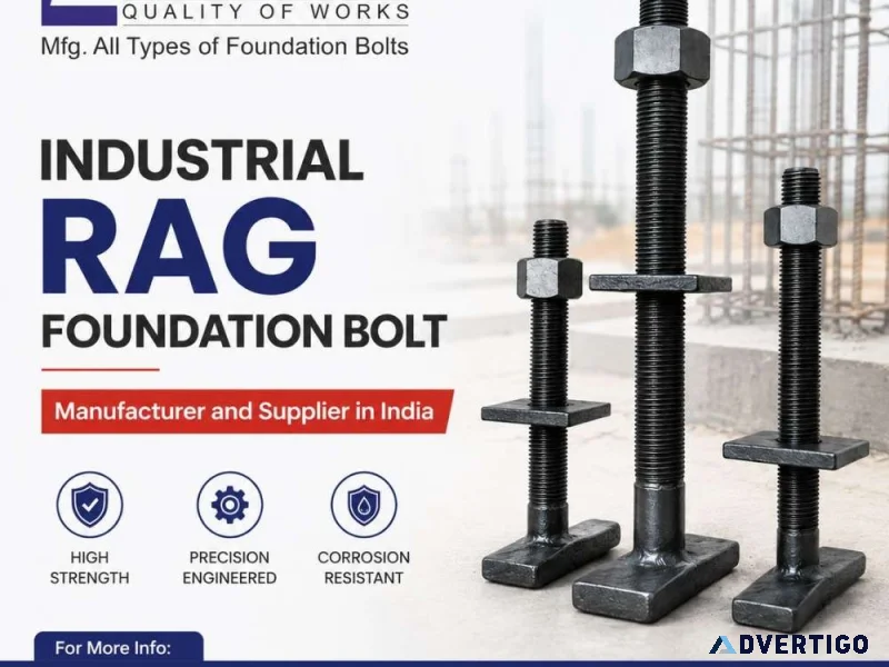 Industrial rag foundation bolt manufacturer and supplier in indi