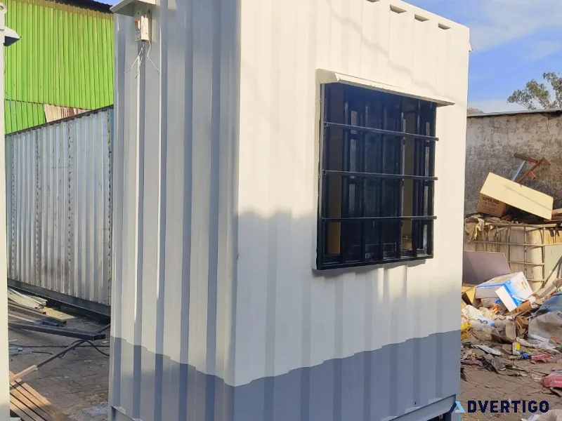 Portable security cabin with durable steel frame insulation