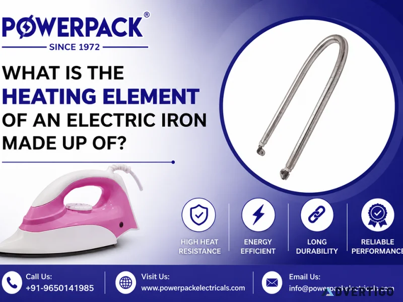 What is the heating element of an electric iron made up of