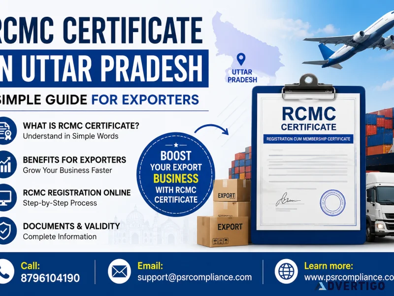 Rcmc certificate in uttar pradesh simple guide for exporters