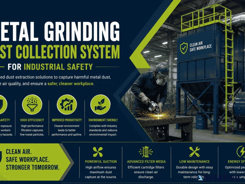 Metal grinding dust collection system for industrial safety