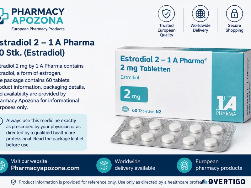 Estradiol 2 1 a pharma 60 tablets estradiol