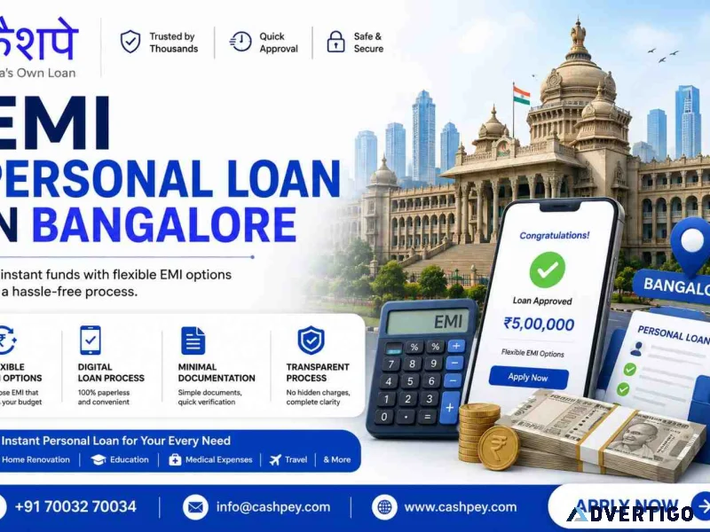 Emi personal loan in bangalore quick approval minimal docs