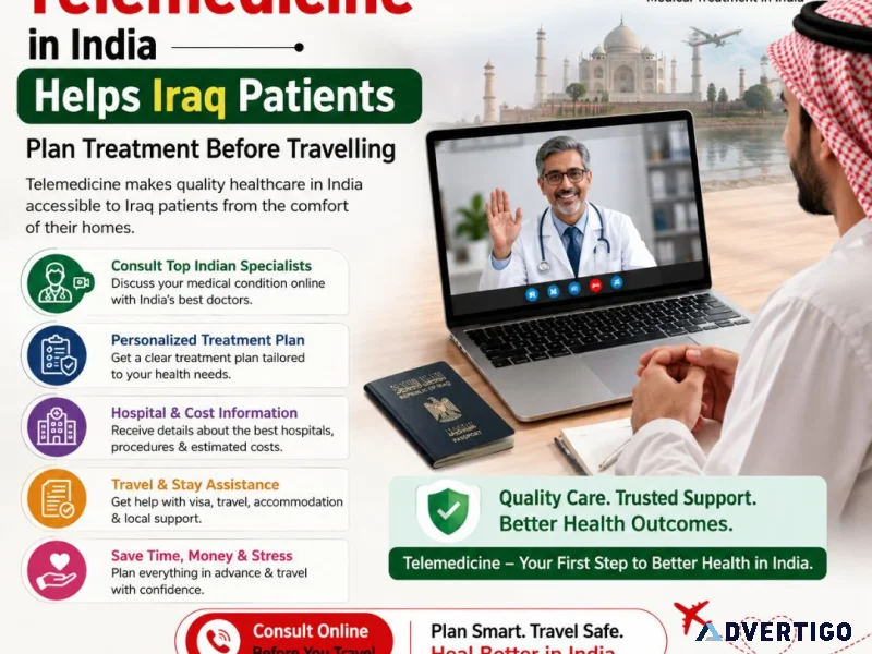 Telemedicine specialist consultation in india for iraq patients
