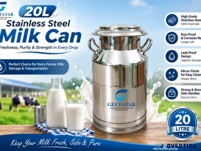 20 liters stainless steel milk can