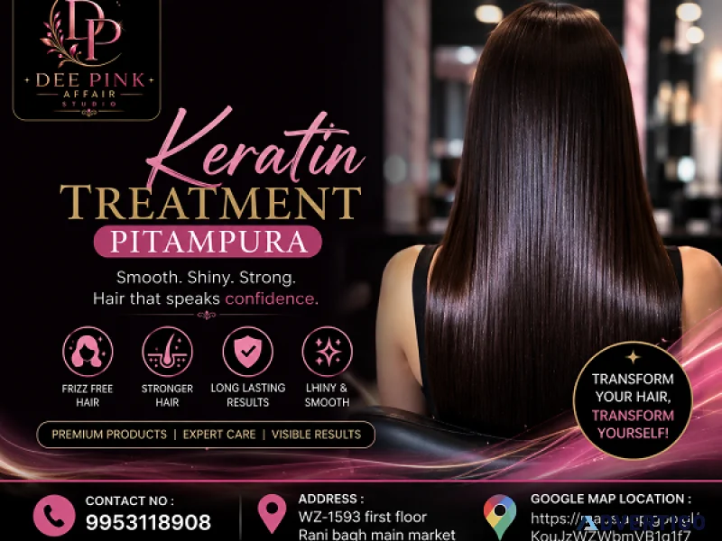 Keratin treatment pitampura dee pink affair studio