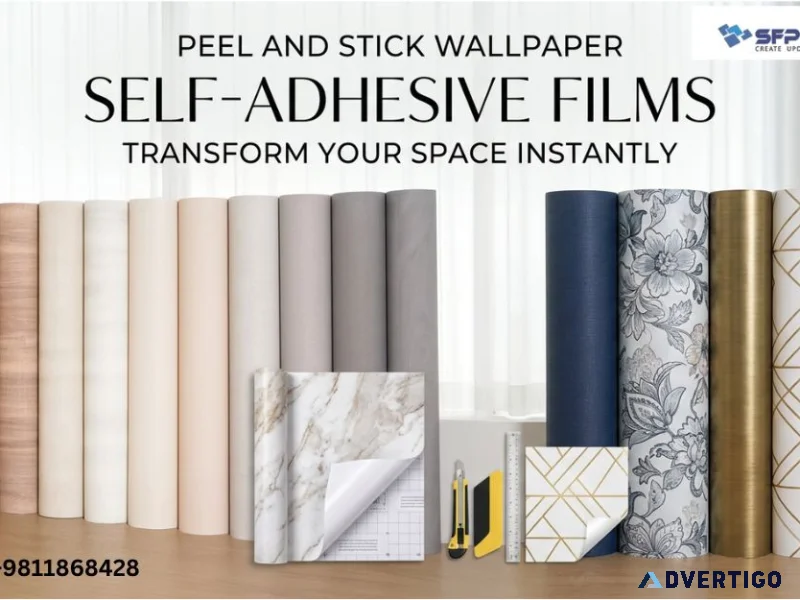 Self adhesive film for walls furniture glass