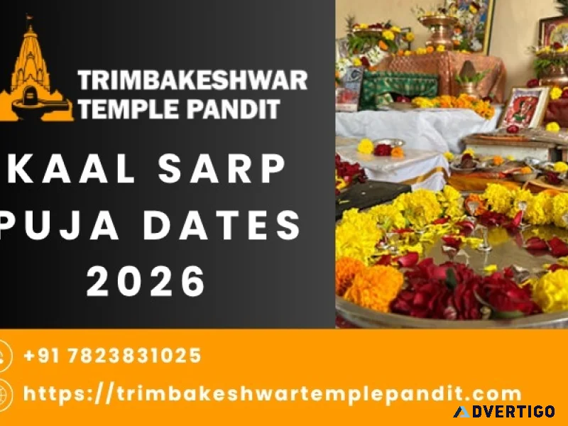 Kaal sarp puja dates 2026 and booking details