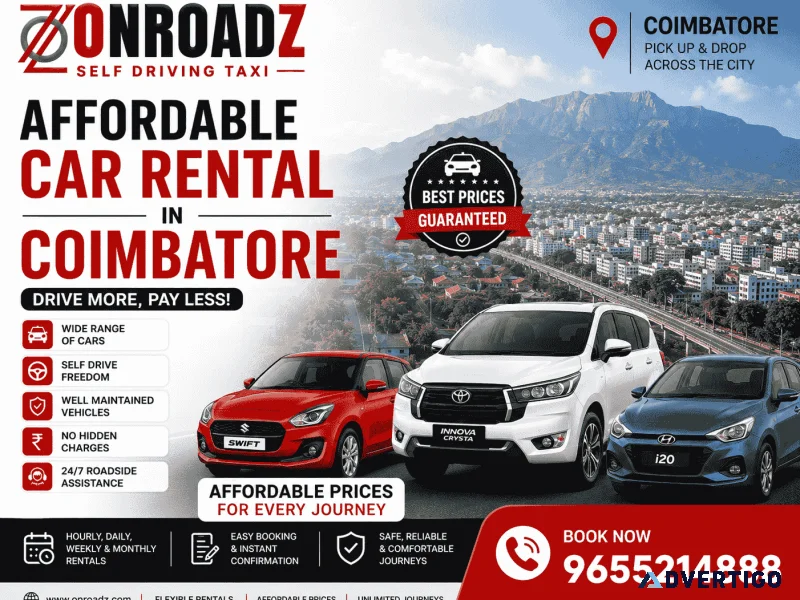 Onroadz car rental in coimbatore drive your way