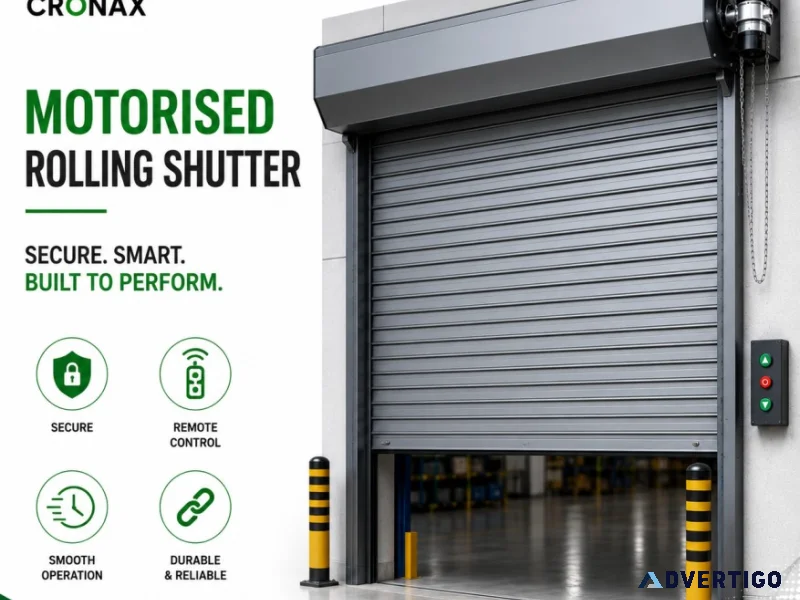 Industrial motorized rolling shutters