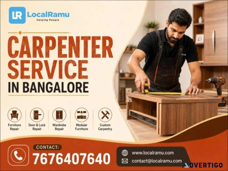 Get your carpentry issues fixed with localramu in bangalore