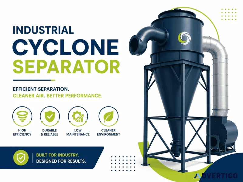 Industrial cyclone separator for efficient dust collection