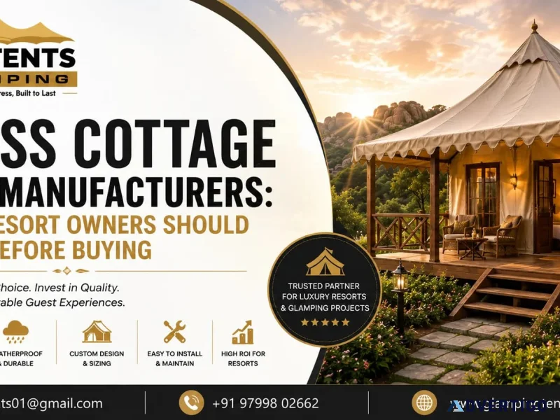 Swiss cottage tent manufacturer for resorts in india