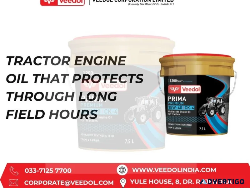 Tractor engine oil that protects through long field hours