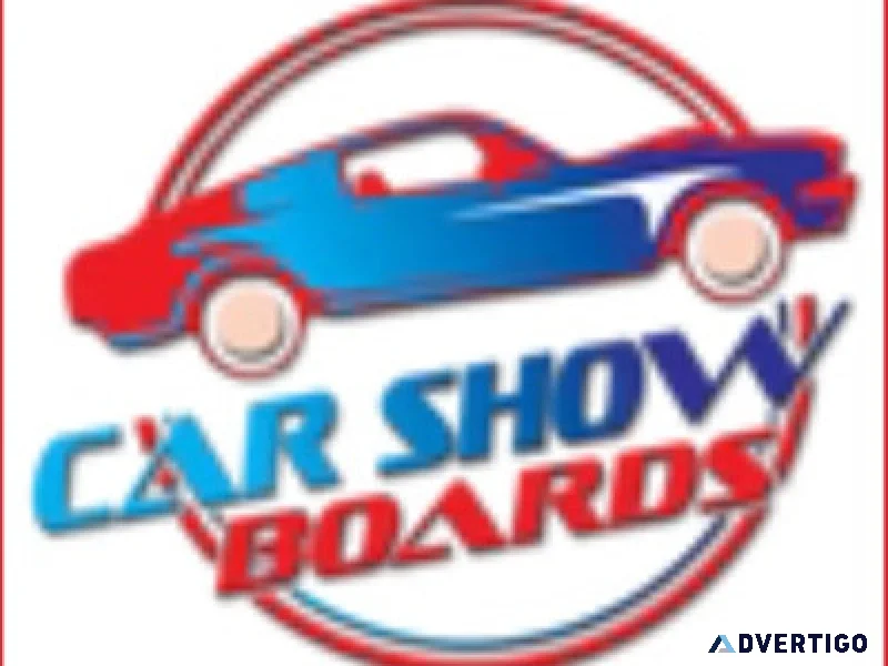 Custom car show boards display signs