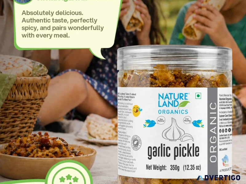 Buy organic garlic pickle online homemade taste