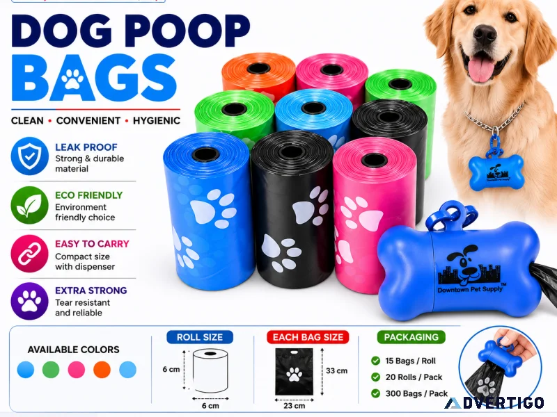 Premium dog poop bags for wholesale