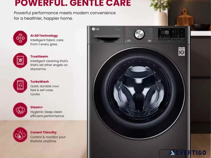 Lg fhb1209z4b 9kg front load washing machine lg by unilet