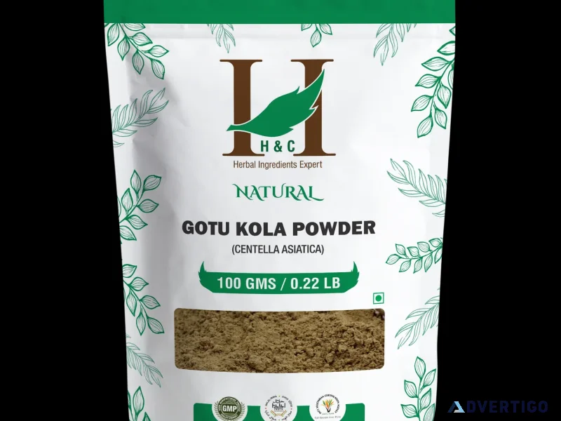 Gotu kola powder 100gm brain memory support hc health n