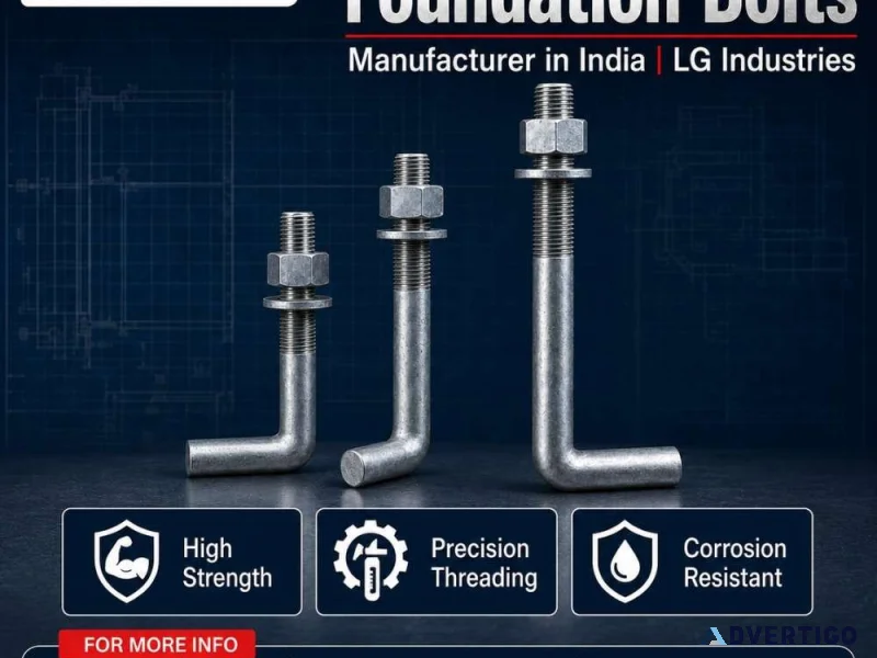 Industrial l type foundation bolts manufacturer in india lg in