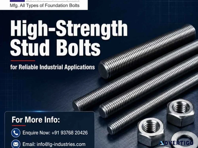 High strength stud bolts for reliable industrial applications