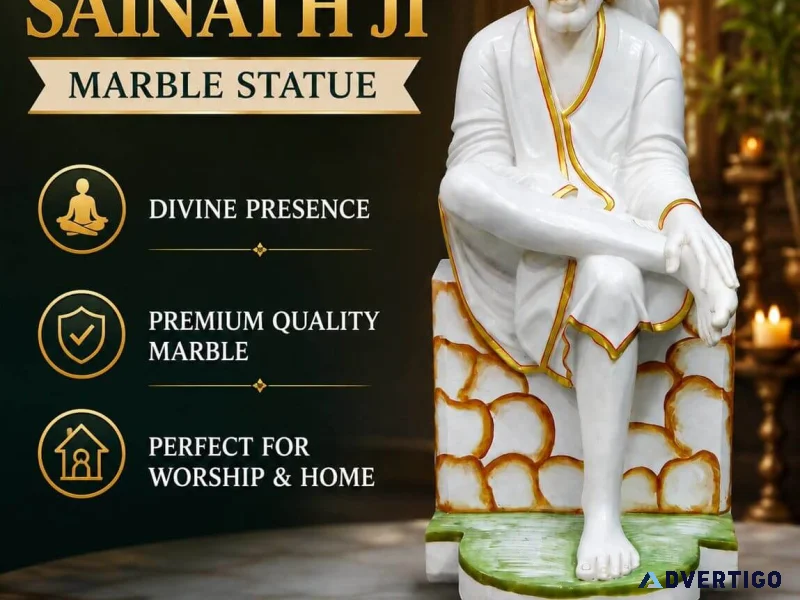 Seated posture sainath ji marble statue for worship place