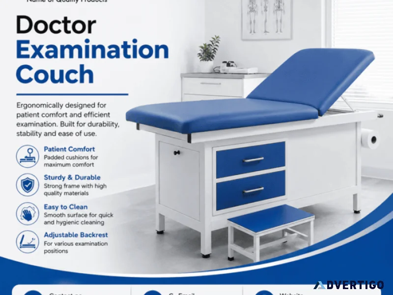 Doctor examination couch manufacturer in india sai life medica