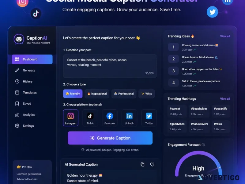 AI Captions Generator for Social Media Content