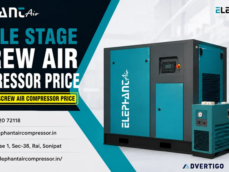 Single stage screw air compressor price