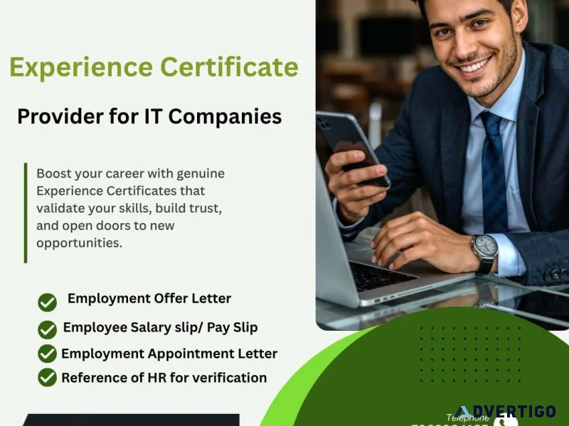 It experience certificate services for working professionals
