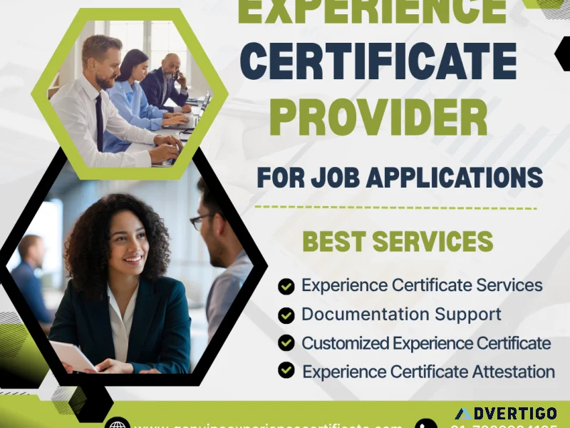 Experience certificate provider for career documentation