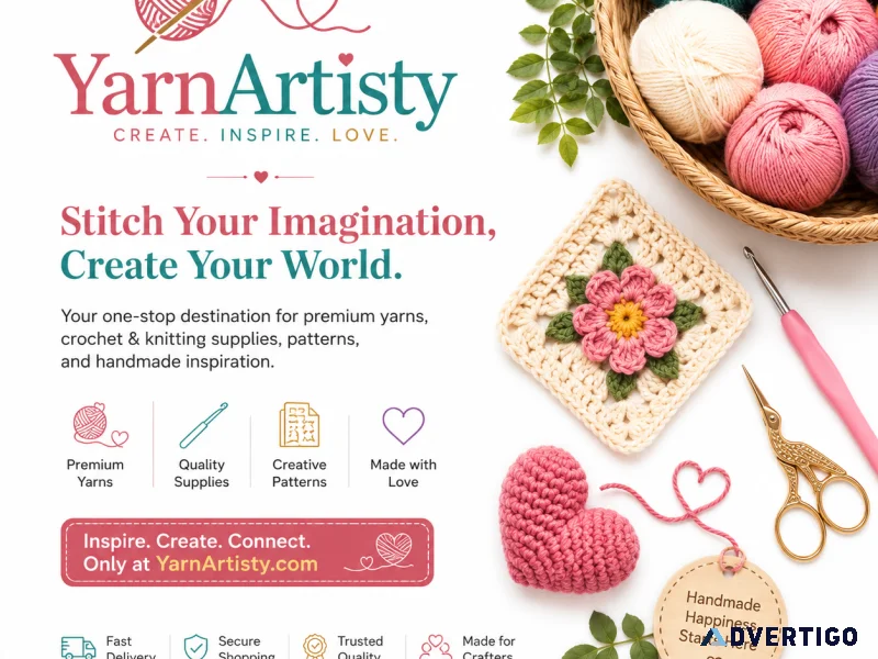 Yarnartisty website contains of crochet and yarn products