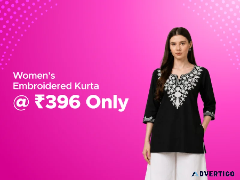 Womens embroidered kurta rs 396 only