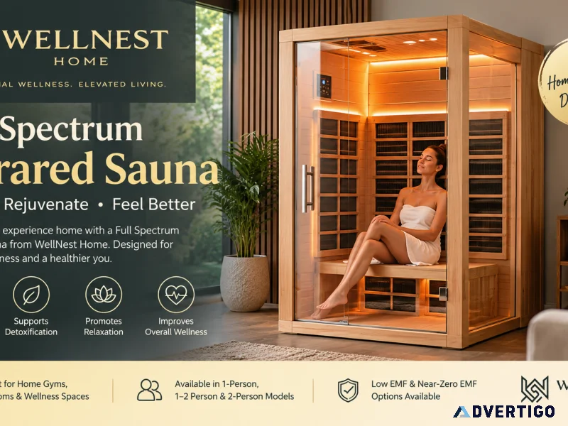 Full spectrum infrared sauna for your home wellnest home