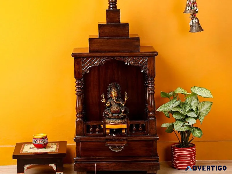 Handcrafted wooden pooja mandir online for your home