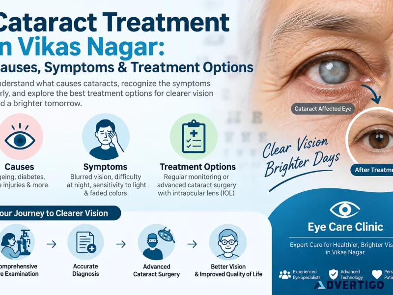 Cataract treatment in vikas nagar causes symptoms treatment o