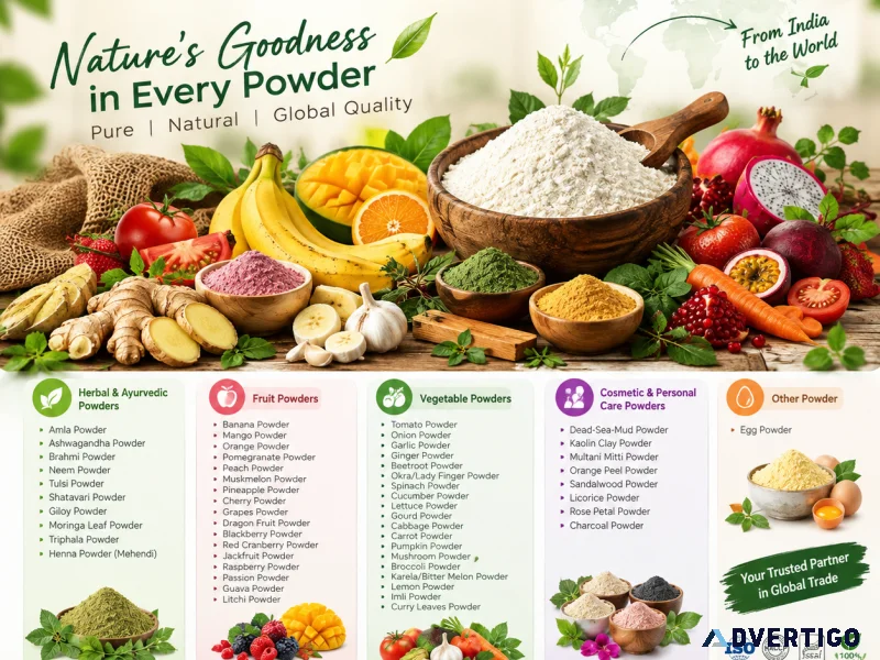 Premium powders exporter in india glee impex