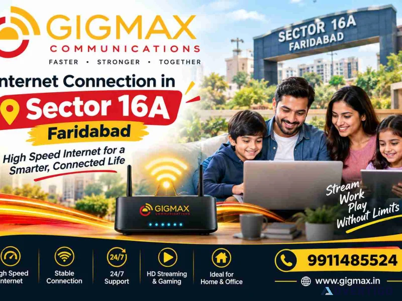 Internet connection in sector 16a faridabad gigmax 9911485524